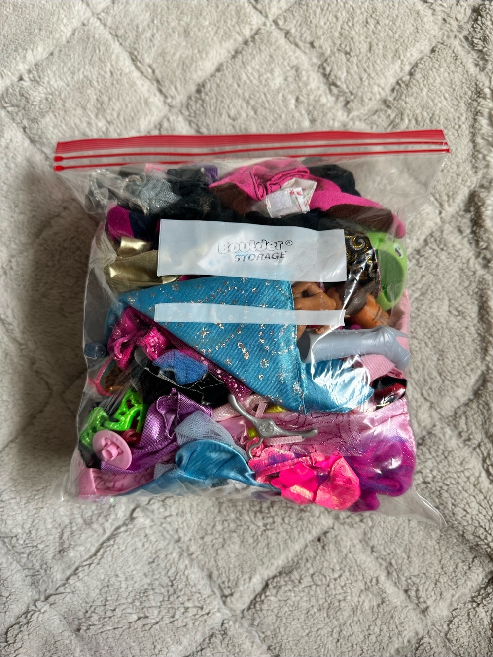 Barbie | Gallon zip Lock Bag Of Barbie & Ken Clothes and accessories